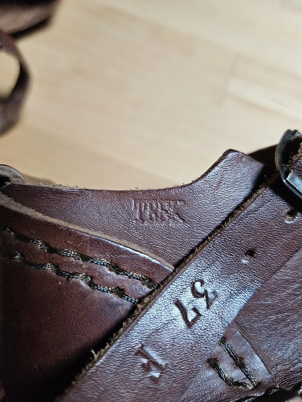 TrekLeather Tex Mary Jane Brown Leather Sandal Women's EU37